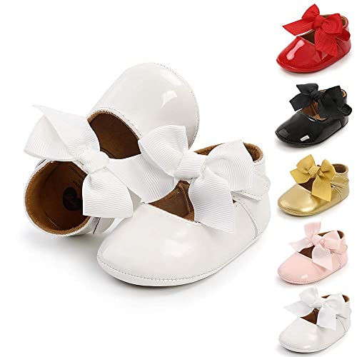 Sonsage Infant Baby Mädchen Bowknot Mary Jane Kleinkind weich Anti-Rutsch-Sohle Prinzessin Hochzeit Kleid erste Walking Flats Prewalker Neugeborenen Ballett Schuhe