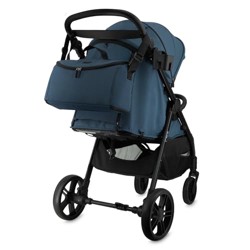 MoMi Kinderbuggy CLARA, Kinderwagen ab dem 6. Lebensmonat, bis 22 kg Körpergewicht, 5-Punkt-Sicherheitsgurt, Fußsack, Getränkehalter, Einkaufskorb, Wickeltasche, Insekten- und Regenschutz