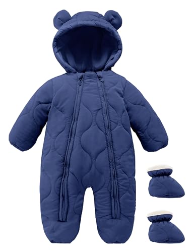 NEAWEALY Baby Winter Jumpsuit Girls Boys Romper Romper with Hood Snowsuits Newborn Sleep Romper Zip Romper with Shoes Playsuit