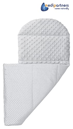 Medi Partners Babynestchen Babynest Set 100x60x15 Kuschelnest 5 teilig herausnehmbarer Einsatz Kokon Nestchen Babys Neugeborene 100% Baumwolle (REH mit Grauem Minky) - Meloni2