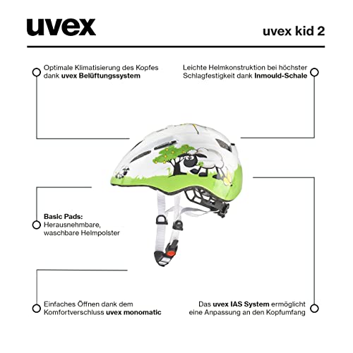 uvex Kid 2 - Lightweight bicycle helmet for children - individual size adjustment - expandable with LED light