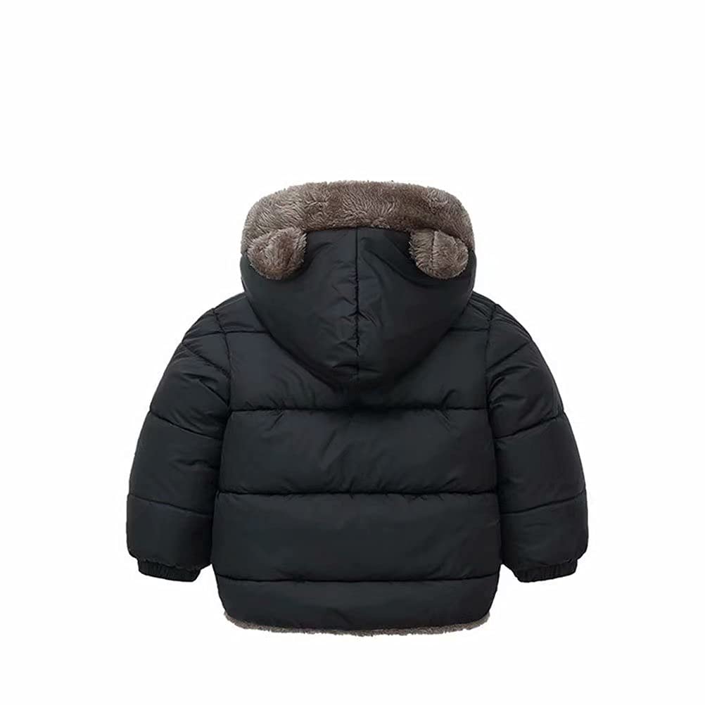 Natashas Baby Children's Winter Jacket Coat with Hood Jacket Warm Baby Cute Plush Bear Ears Boys Girls Cotton Jacket