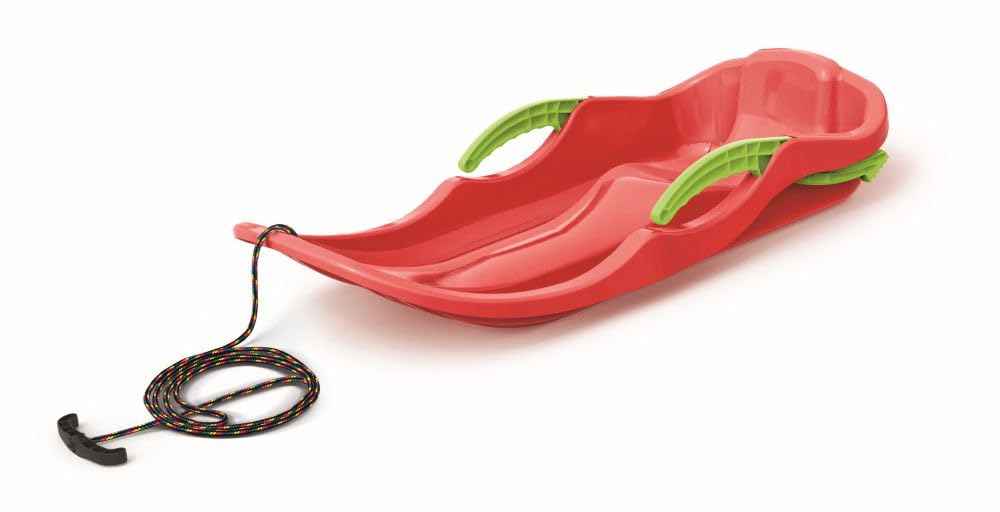 Schlitten Bob Schlitten Kinderbob Rodel Kinderschlitten mit Bremsen inkl. Zugseil Rutscher Rodelschlitten 79cm Race S Kunststoffrodel