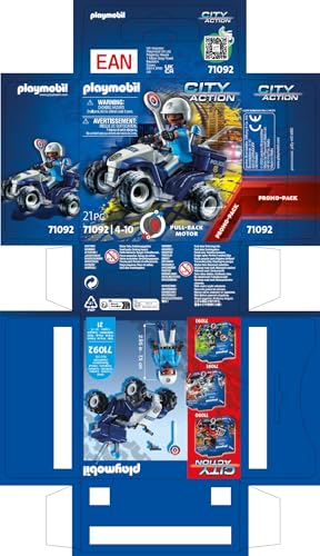 PLAYMOBIL | City Action | Polizei-Speed Quad mit Rückzugsmotor | Spielzeug für Kinder ab 4 Jahren | 71092