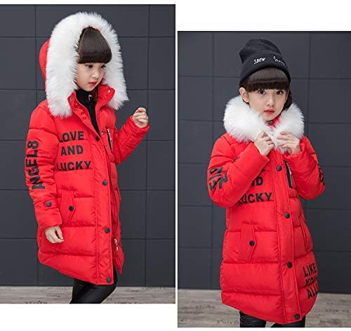 Down Jacket Girls Children's Parka Hooded Jacket Coat Long Jacket Made of Faux Fur Warm Winter