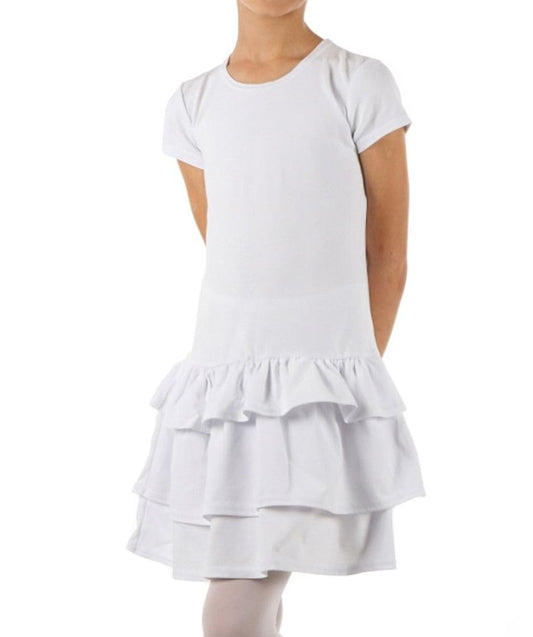 Dykmod Mädchen Kleid Falten Kurzarm Langarm Herbst Winter Kleider für Kinder Festlich Winterkleid Blumen Frühling Sommer aus Baumwolle