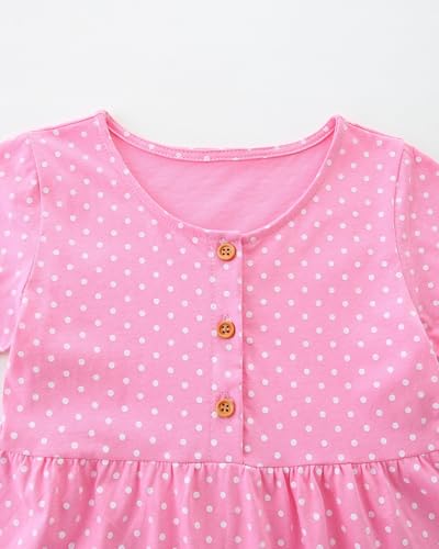 Mädchen Kleider Baumwolle Blumen Knöpfe Streifen Kurzarm T-Shirt Casual Frühling Sommer Kleid für Kinder Größe 92-122, 1-7 Jahre
