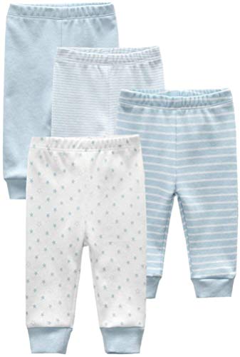 Kiddiezoom Unisex Babyhose für Mädchen Jungen Baby Jogginghose, 4er-Pack