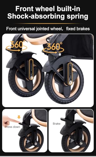 YAZOCO Pram 3-in-1 Foldable Pram Complete Set Cup Holder, Mosquito Net, Foot Cover for Baby First Equipment Newborn (4 Grey)