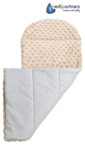 Medi Partners Babynestchen Babynest Set 100x60x15 Kuschelnest 5 teilig herausnehmbarer Einsatz Kokon Nestchen Babys Neugeborene 100% Baumwolle (REH mit Grauem Minky)