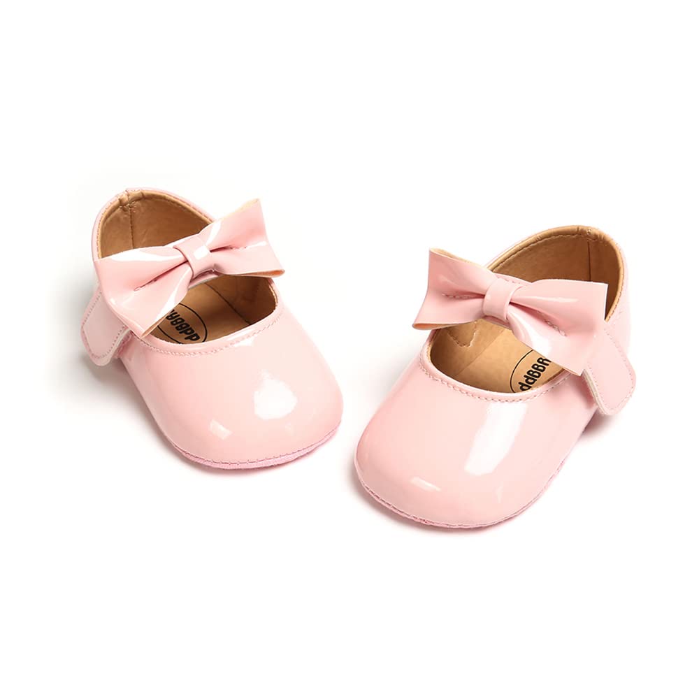 MASOCIO Babyschuhe für Mädchen mit Schleife – Rutschfeste Party Ballet Flats für Kleinkinder