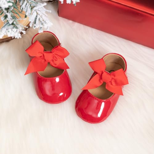 Sonsage Infant Baby Mädchen Bowknot Mary Jane Kleinkind weich Anti-Rutsch-Sohle Prinzessin Hochzeit Kleid erste Walking Flats Prewalker Neugeborenen Ballett Schuhe