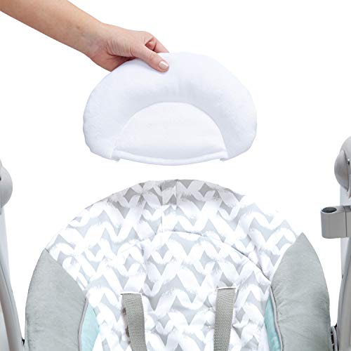 Ingenuity Hugs & Hoots zusammenklappbare & tragbare Babyschaukel, 5 Schaukelgeschwindigkeiten, 8 Melodien, 3 Naturgeräusche, Lautstärkeregulierung und Spielzeugbügel, ab der Geburt bis 9kg