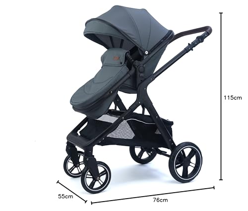 Pixini Nelio Kinderwagen Set 3in1 (dunkelgrau)