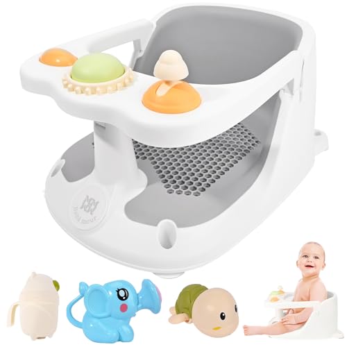 Bebamour Baby Bath Seat 6 Months + Child Bathtub Non-Slip Bath Chair, Water Jug