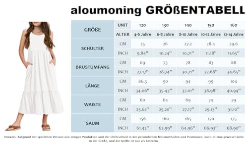 Haloumoning Girls' Dresses Summer Sleeveless Dress Round Neck Tank Top Dress Kids Long Casual Dress Sundress