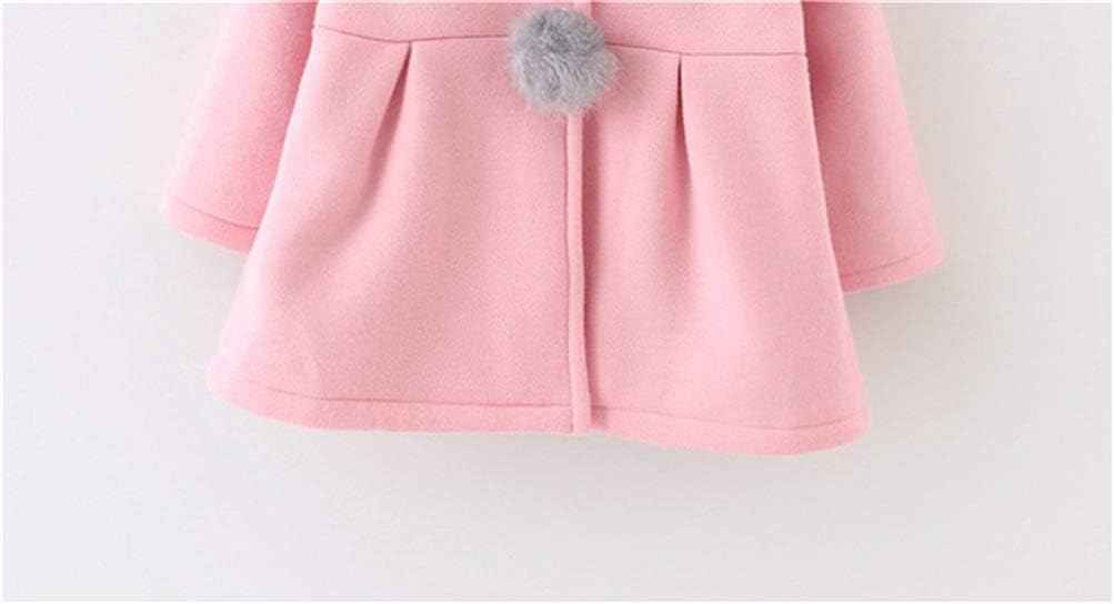 EDOTON Baby Girls' Cotton Coats Spring Autumn Winter Jackets with Hair Balls Rabbit Ear Toddler Warm Clothing