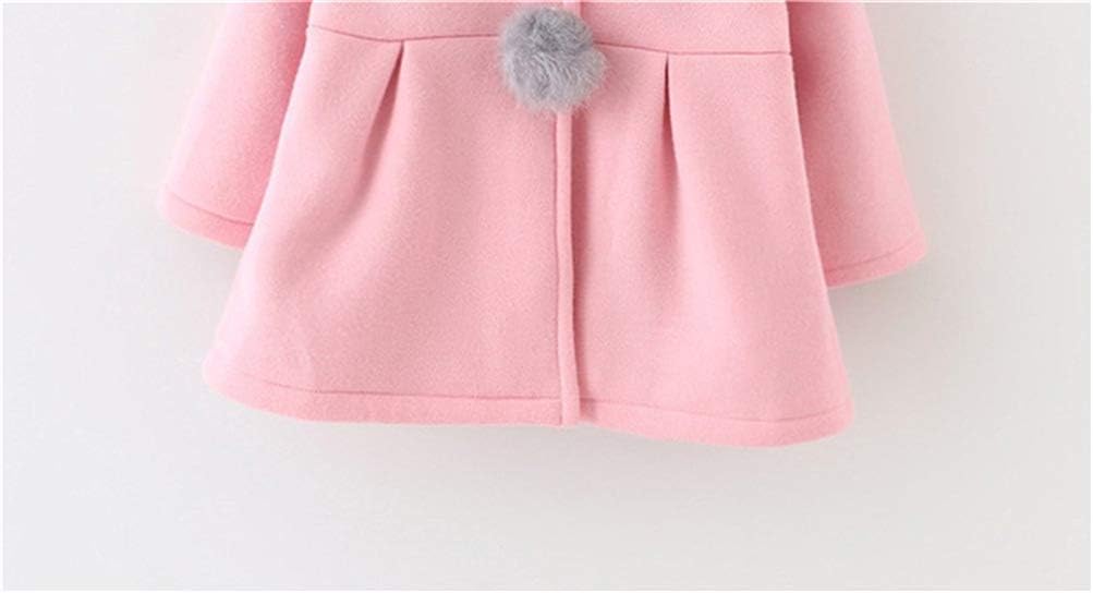 EDOTON Baby Girls' Cotton Coats Spring Autumn Winter Jackets with Hair Balls Rabbit Ear Toddler Warm Clothing