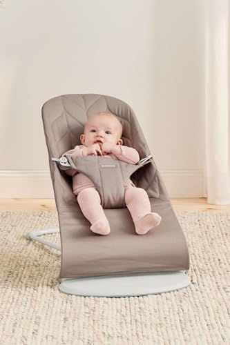 BabyBjörn Bliss Baby Bouncer, Woven, Classic Quilting, Sand Grey