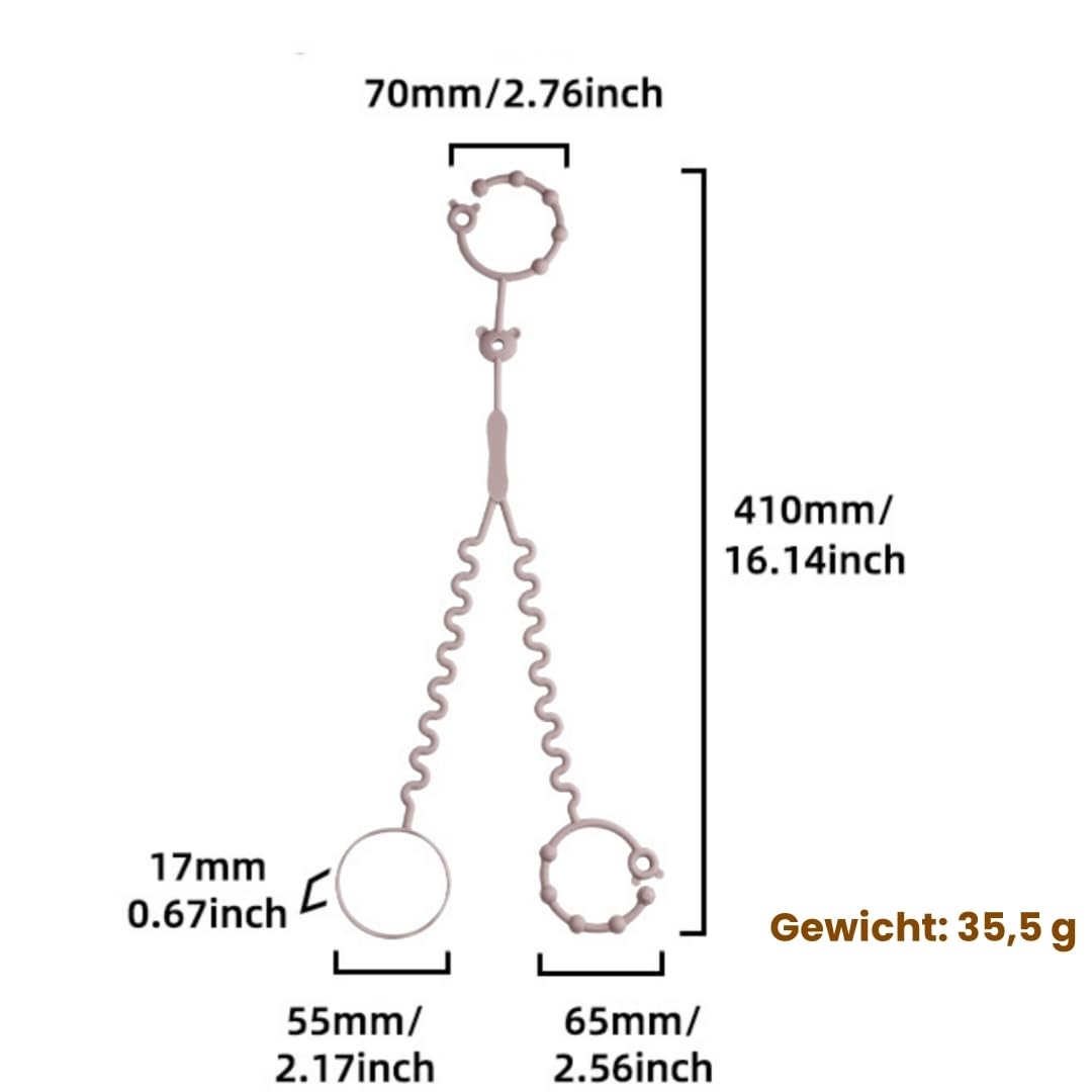 Schnullerkette aus Silikon,Schnullerband für Babys MäDchen und Junge,BPA-frei Sicherheitsgurte für Spielzeug,Einteiliger Schnullerhalter und Beißringspielzeug,2er-Pack (Leopard + Khaki)
