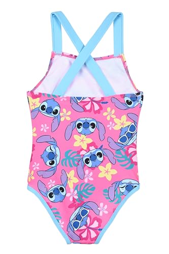 Disney Stitch Badeanzug für Mädchen, Tropisches Design Einteiliger Badeanzug, Größen 3 bis 8 Jahre