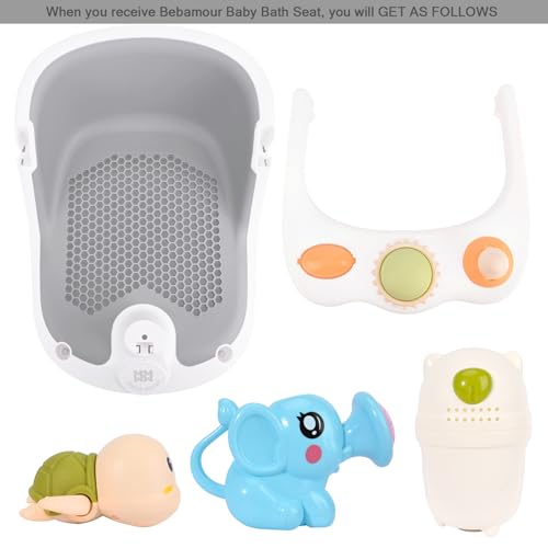 Bebamour Baby Bath Seat 6 Months + Child Bathtub Non-Slip Bath Chair, Water Jug
