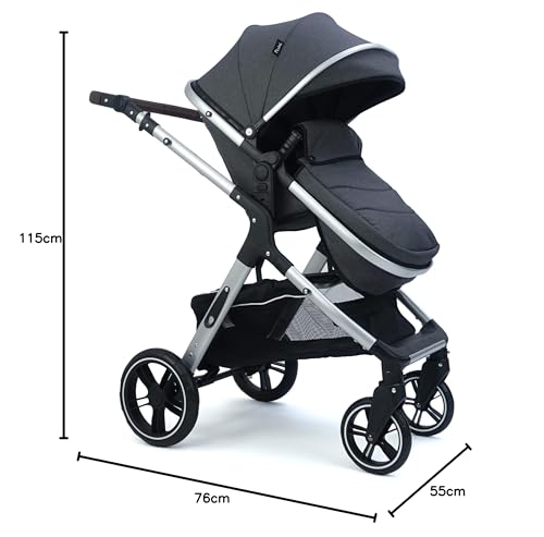 Pixini Nelio stroller set 3in1 (dark gray)