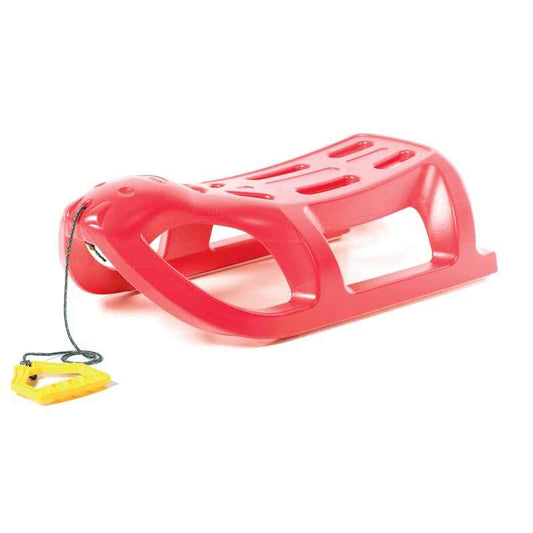 FORTENA Snow Sledge with Metal Rails and Rope without Backrest - Plastic Toboggan Sledge for Children and Adults - Plastic Sledge, Snow Bobs, Children's Sledge, Toboggan Children's Bob