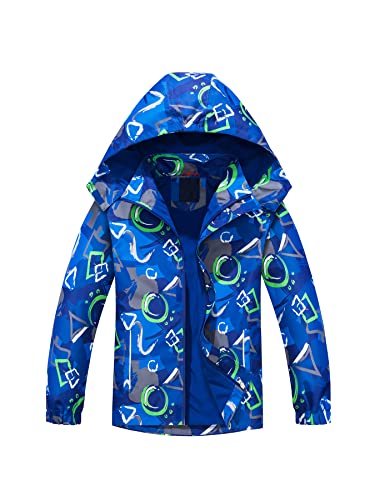 NATUST Boys' Lined Rain Jacket Wind and Waterproof Transition Jacket