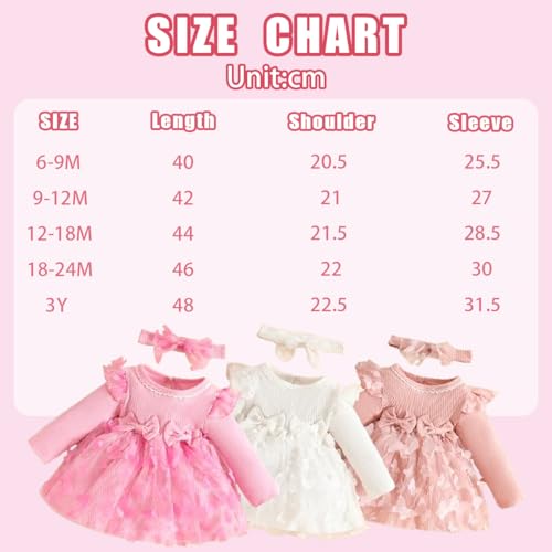 Baby Mädchen Kleid Langarm Neugeborene Baby Kleidung Rüschen Tüll Kleid Prinzessin Tutu Rock für 6 Monate - 3 Jahre