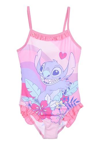 Disney Girls Stitch Swimsuit Rainbow One Piece Swimsuit for Girls Sizes 3 to 8 Years