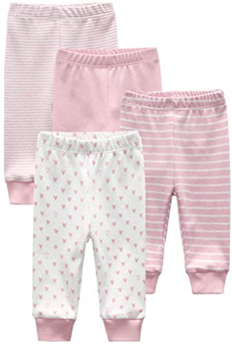 Kiddiezoom Unisex Babyhose für Mädchen Jungen Baby Jogginghose, 4er-Pack