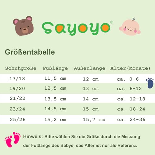 SAYOYO Weiche Leder Babyschuhe für das Laufen und Krabbeln