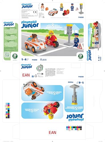 PLAYMOBIL Junior Heroes of Everyday Life Sustainable Toy for Children from 1 Year Including Doctor, Firefighter and Policeman, 71692