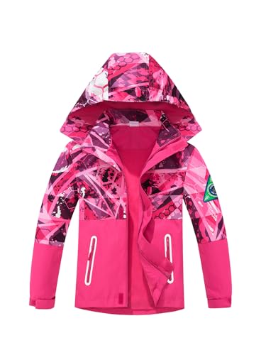 NATUST Boys' Lined Rain Jacket Wind and Waterproof Transition Jacket