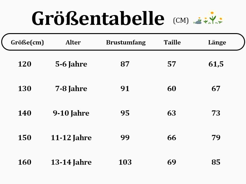 Haloumoning Mädchen Kleider Eckiger Ausschnitt Blumenkleid Kleider Sommer Puffärmel A-Linie Midikleid Kinder Partykleid