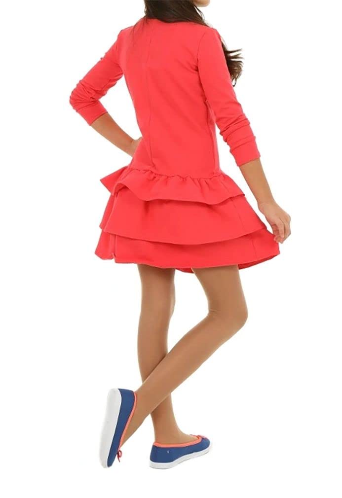 Dykmod Girls Dress Pleated Short Sleeve Long Sleeve Autumn Winter Dresses for Children Festive Winter Dress Flowers Spring Summer Made of Cotton