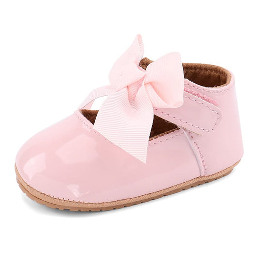 LACOFIA Baby Crawling Shoes Girls Non-Slip Bowknot Princess Shoes