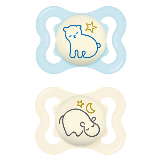 MAM Supreme Day & Night Schnuller | 0-6 Monate | Babyschnuller für Neugeborene | 94% Akzeptanz | beugt Zahnfehlstellungen vor | mit Zahnmedizinern entwickelt| SkinSoft Silikon |Bär/Nilpferd |4 Stück