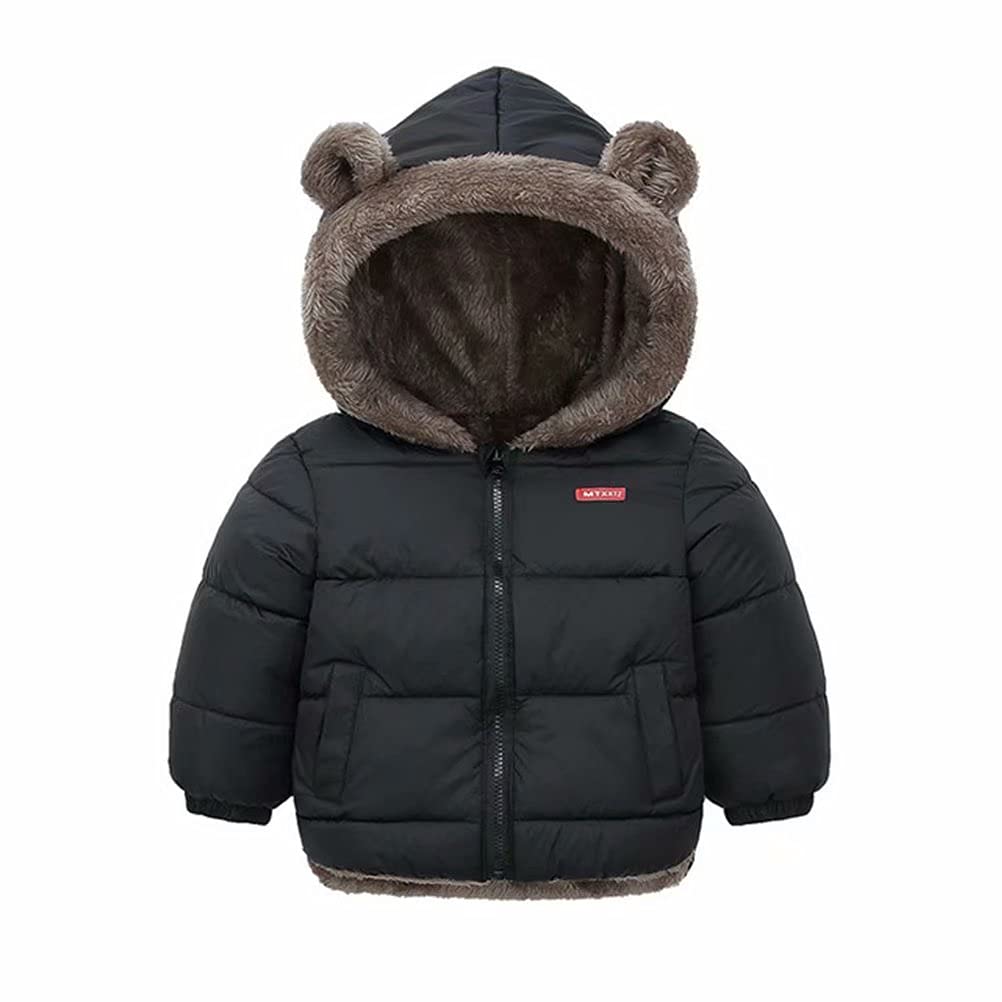 Natashas Baby Children's Winter Jacket Coat with Hood Jacket Warm Baby Cute Plush Bear Ears Boys Girls Cotton Jacket