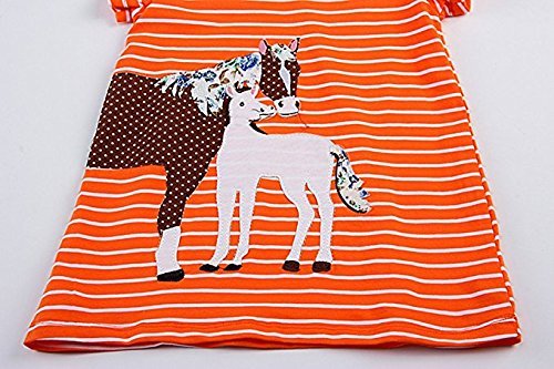 Beilei Creations Mädchen Kleider Kurzarm Baumwolle Kinder Kleid Süßes Muster Gr.85-140