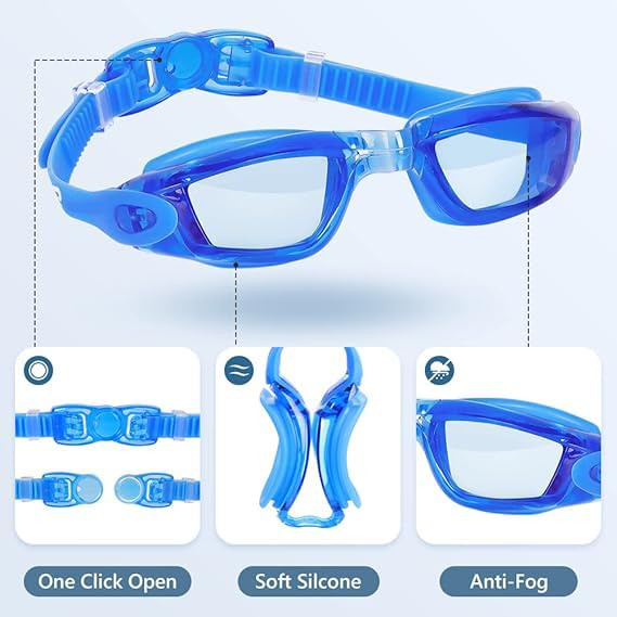 faliring Schwimmbrille Kinder, 2 Stück taucherbrille kinder Junior 3-15 Jahre, Gläsern Wassersport Schwimmbrillen Swimming Goggles Geschenke für Mädchen Jungen