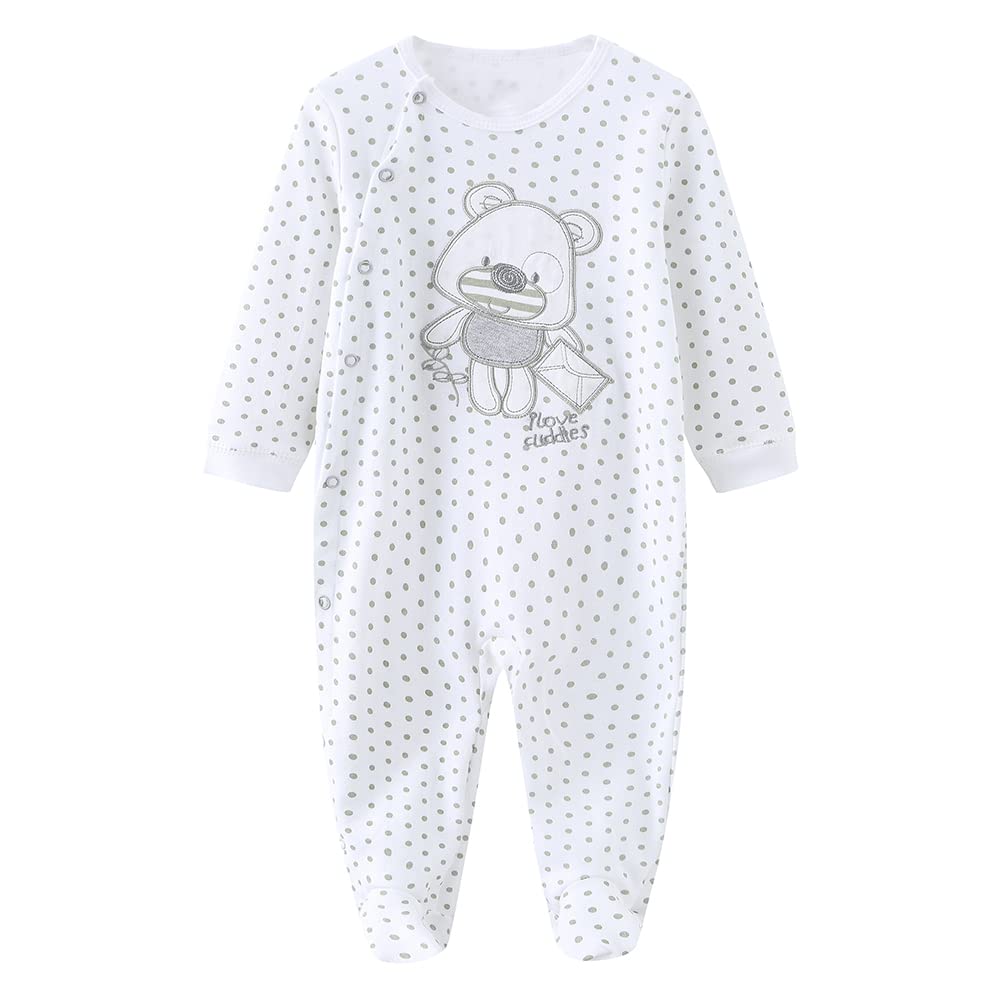 Chamie Baby Rompers Long Sleeve Cotton Rompers 0-3m/3-6m/6-9m/9-12m
