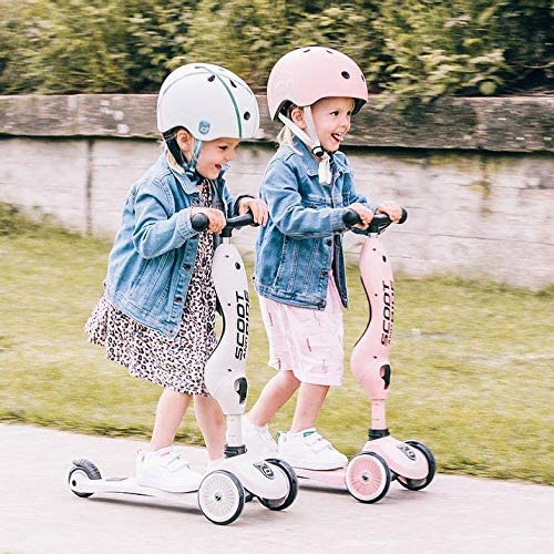 Scoot and Ride Babyhelm mit verstellbaren Trägern, Mattes Finish, Größen XXS, inklusive LED-Sicherheitslicht und weicher Fleece-Polsterung für zusätzlichen Schutz