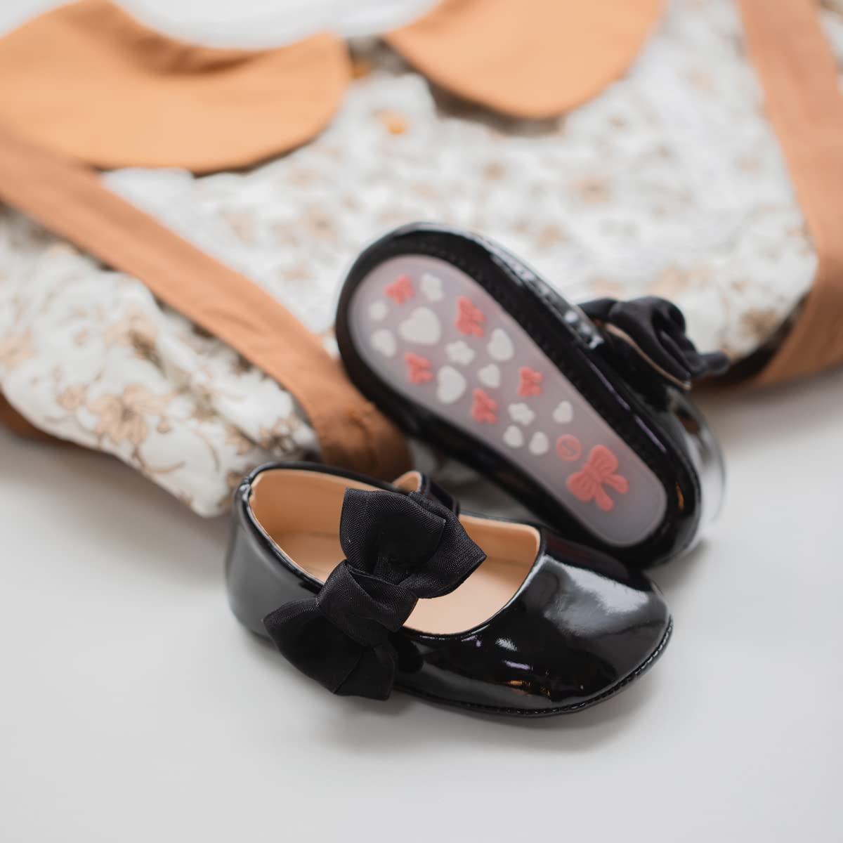 Sonsage Infant Baby Mädchen Bowknot Mary Jane Kleinkind weich Anti-Rutsch-Sohle Prinzessin Hochzeit Kleid erste Walking Flats Prewalker Neugeborenen Ballett Schuhe