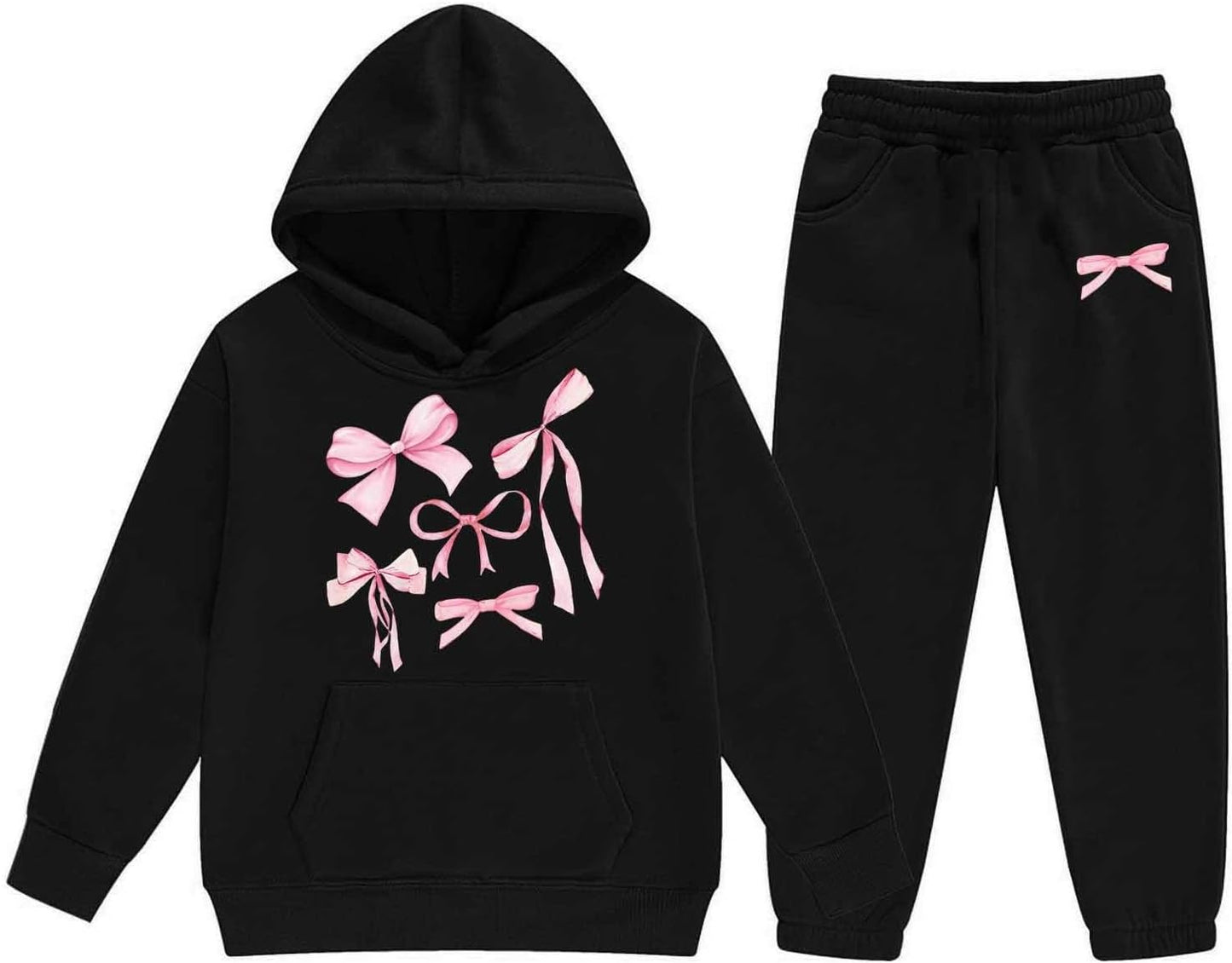 Herbst-Outfits für Kinder und Mädchen, 2-teiliges Kapuzen-Sweatsuit-Set, langärmelig, 2025, Trainingsanzug-Set, Jogginghose mit Kapuze, lässig, trendig, Sweatsuit-Set, Hose, gemütlich