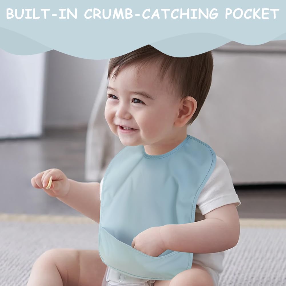 HOTUT Dirt-resistant baby bibs washable, baby bibs waterproof, baby eating bibs, baby bibs waterproof for eating, unisex baby bibs odor-resistant