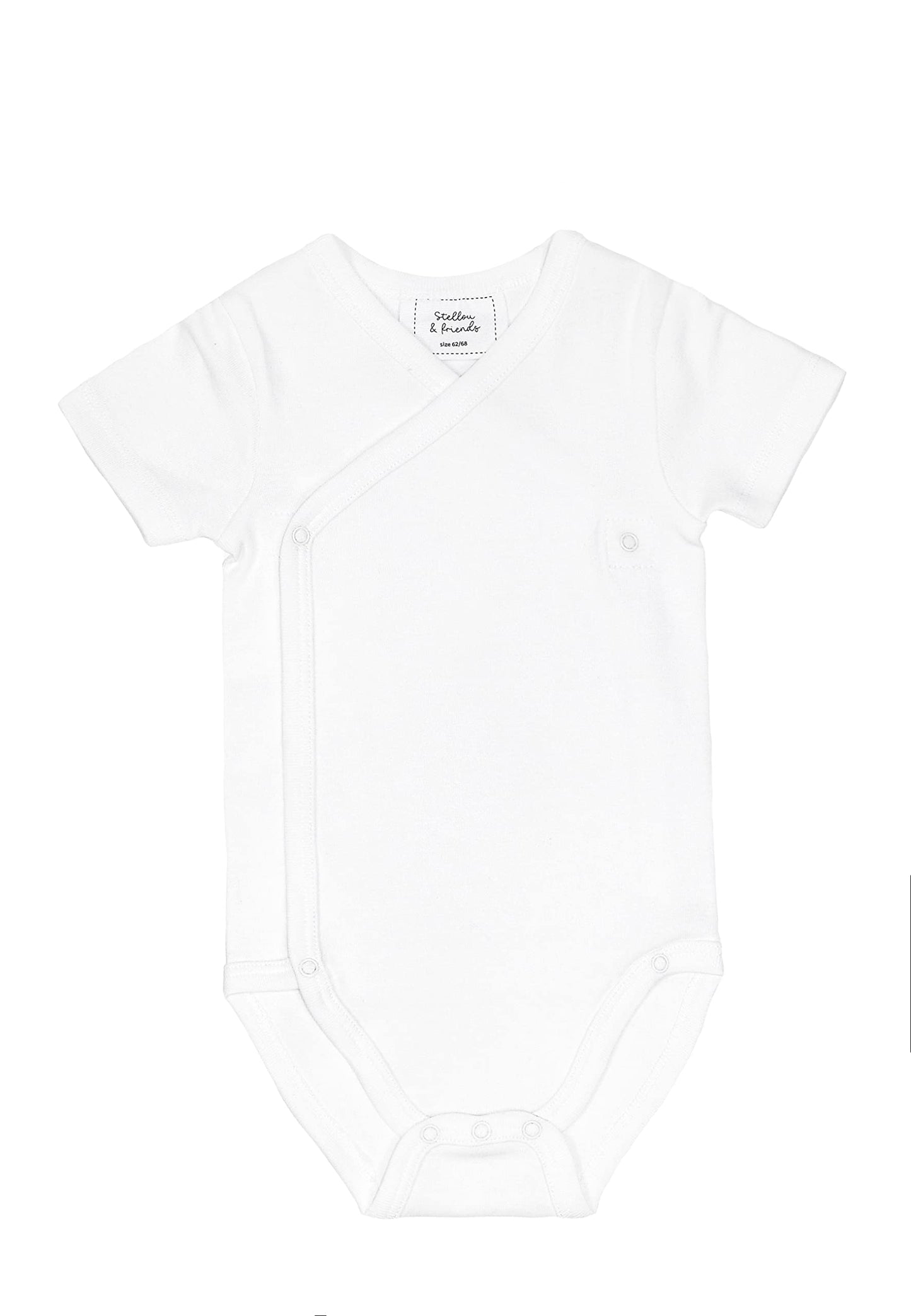 Stellou & friends Baby Body, 100% Bio-Baumwoll Wickelbody 3er MultiSet, kuschelweiche und hochwertige Kinder Kleidung für Jungs und Mädchen, Langarm & Kurzarm-body, OEKO-TEX 100 Zertifiziert