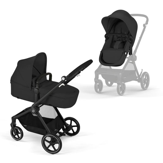 CYBEX Gold Kinderwagen EOS 2-in-1, Reisesystem, Ab Geburt bis 22 kg (ca. 4 Jahre), Lava Grey