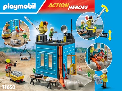 PLAYMOBIL Road Construction Site Toy Child Construction Site Play Set Toy for Children from 4 Years 71751